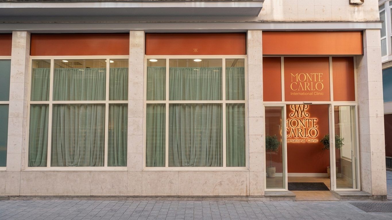 Fachada de Montecarlo International Clinic en Calle Méndez Núñez 12, Casco Antiguo de Sevilla
